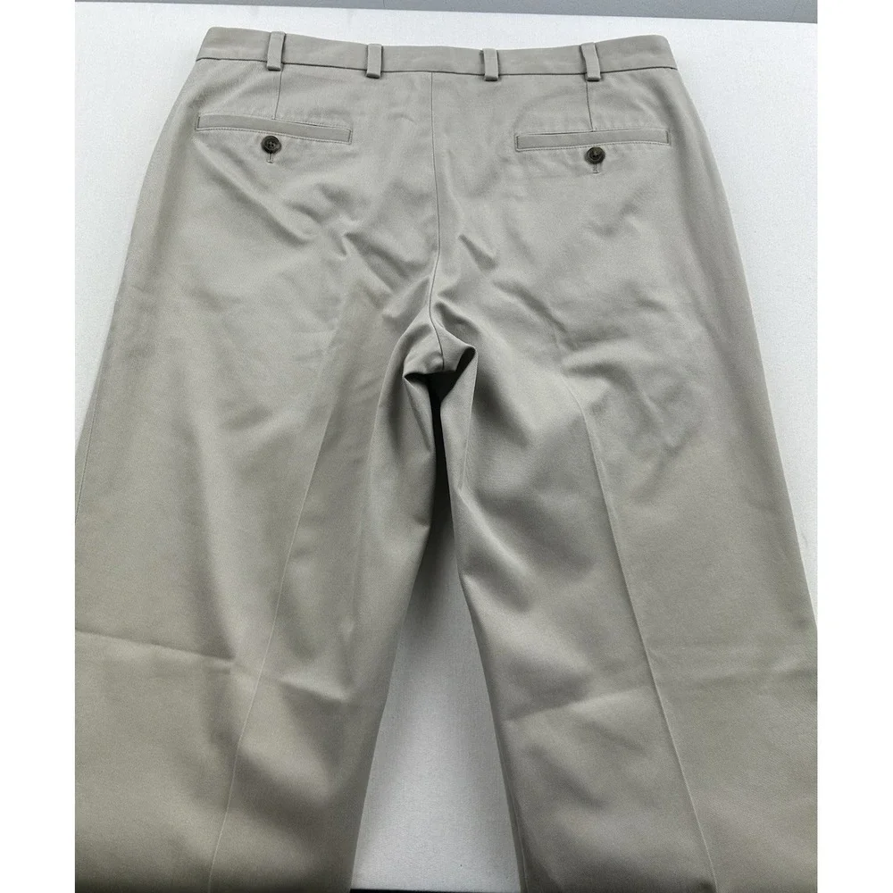 Brooks Brothers Advantage Chino Clark Pants Men's 35x32 Beige‎ Khaki Flat Front
